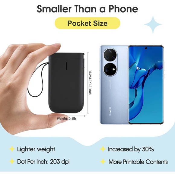 Label Maker Machine D11 Label Printer Tape Included Portable Wireless Connection - Picture 8 of 13